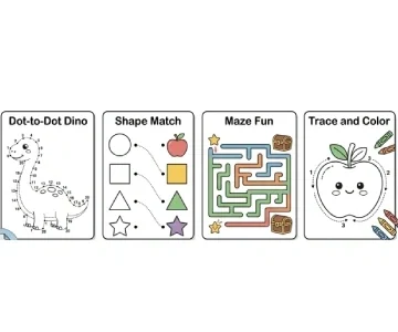 Fun printable activity worksheets for preschool children