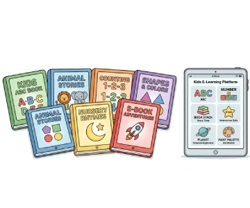 Educational e-books for preschool and kindergarten kids