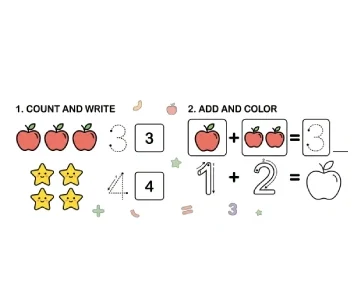 Printable math worksheets for preschool and kindergarten children