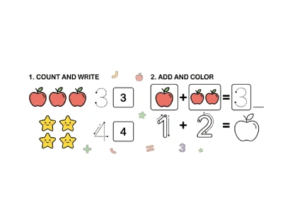 Printable math worksheets for preschool and kindergarten children