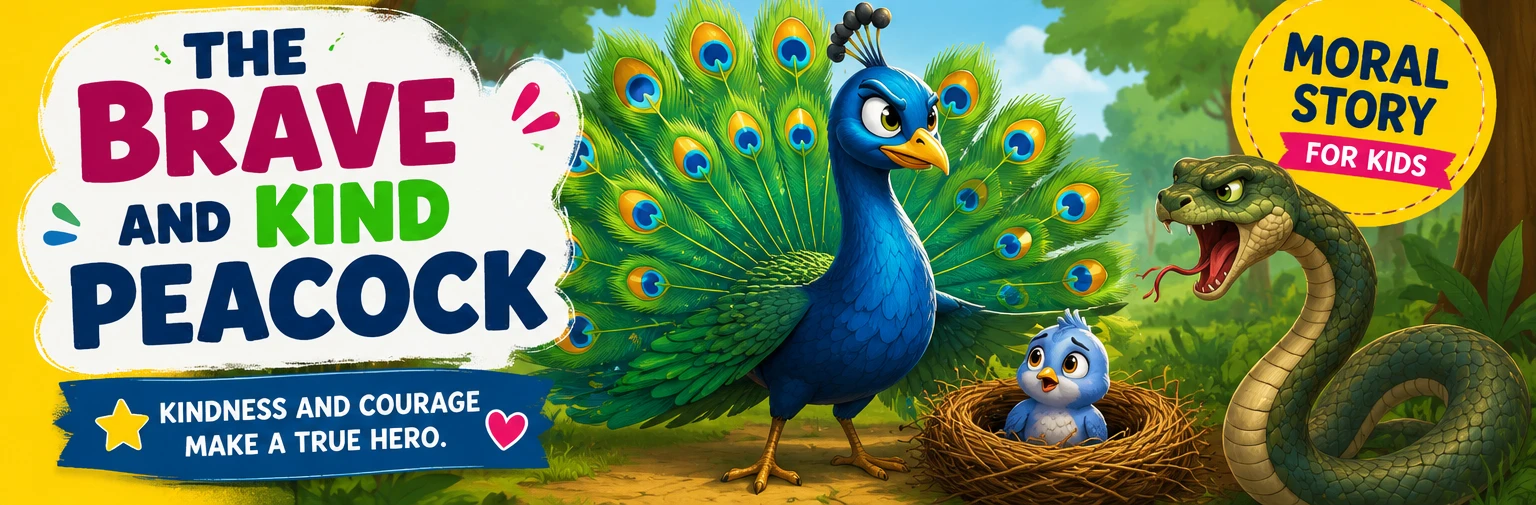 The Brave and Kind Peacock – Moral Story for Kids