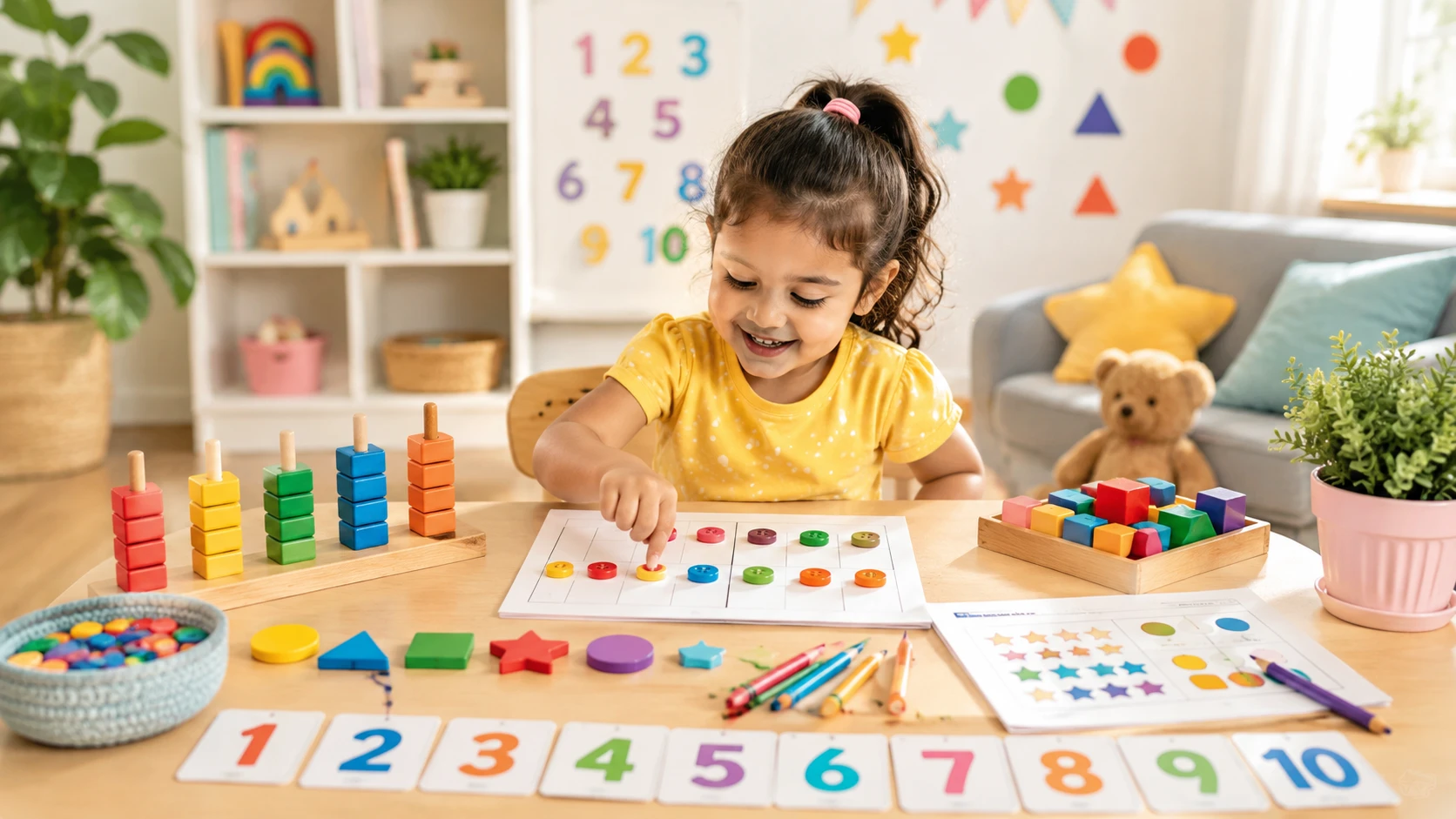 Fun math activities for kids at home with counting game