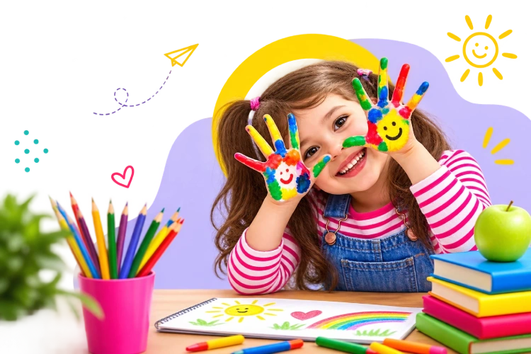 Child enjoying creative learning activities